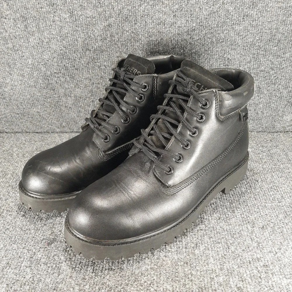Skechers Waterproof Leather Work Boots Men's 10.5 EU 44 SN 4243 Black